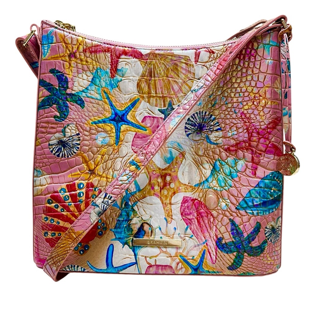Sold! Brahmin Katie Starlight Ombre Melbourne Leather Sea Beach Crossbody Bag